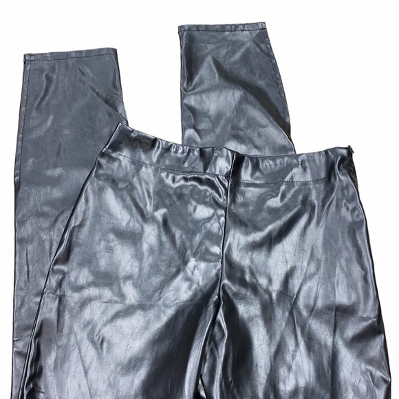 Suzanne Betro black faux leather pants size medium new with tags - Picture 3 of 6